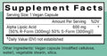 Alpha Lipoic Acid Ingredients