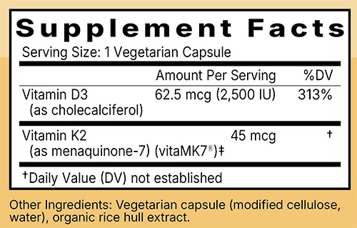 Vitamin D3 + K2 Ingredients